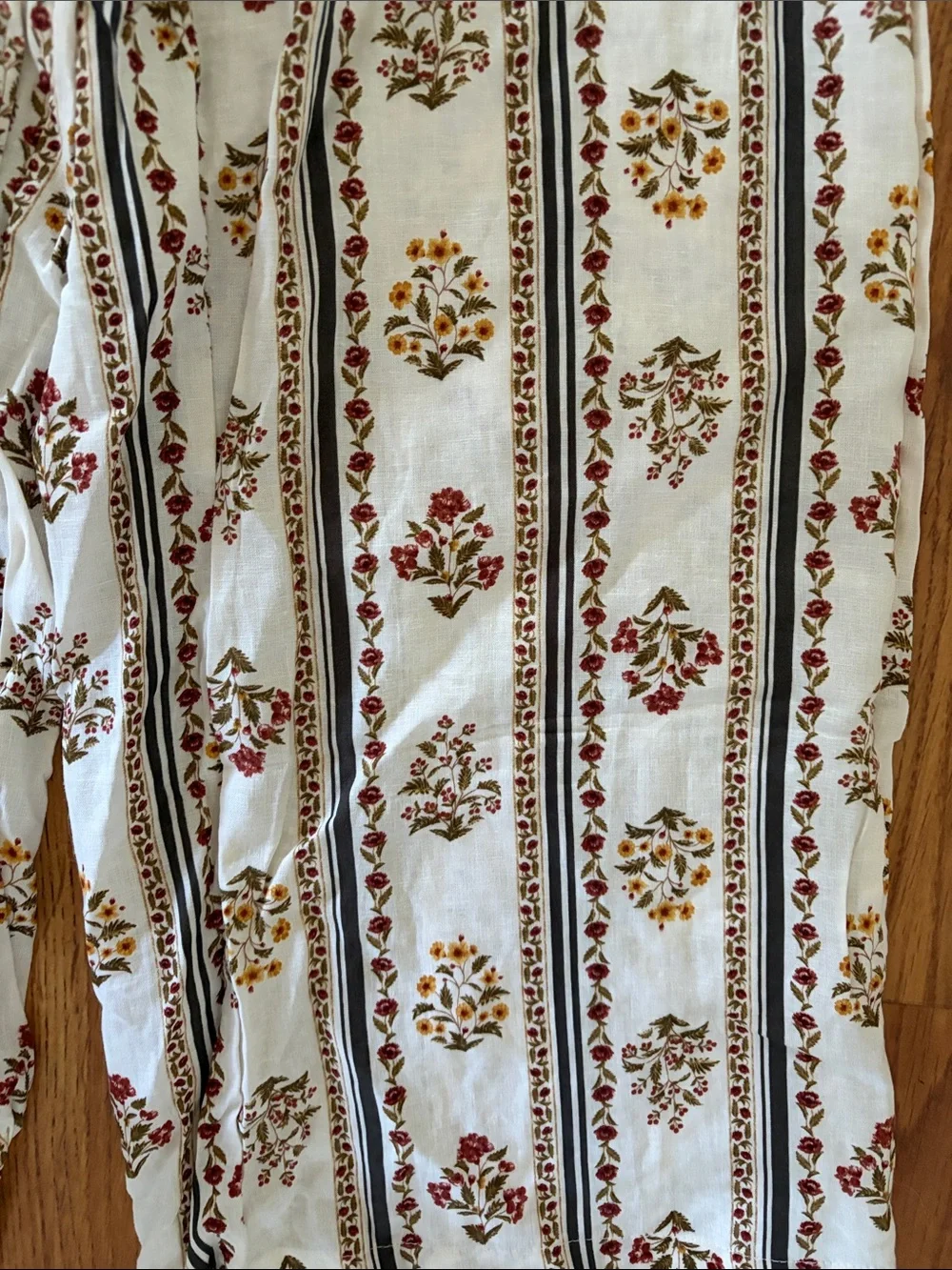 Joie Cream Floral Stripe Wide-Leg Pants Set